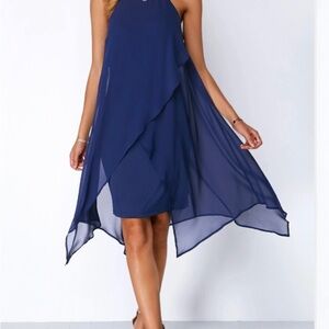 Rotilla women’s navy blue flowing dress size L